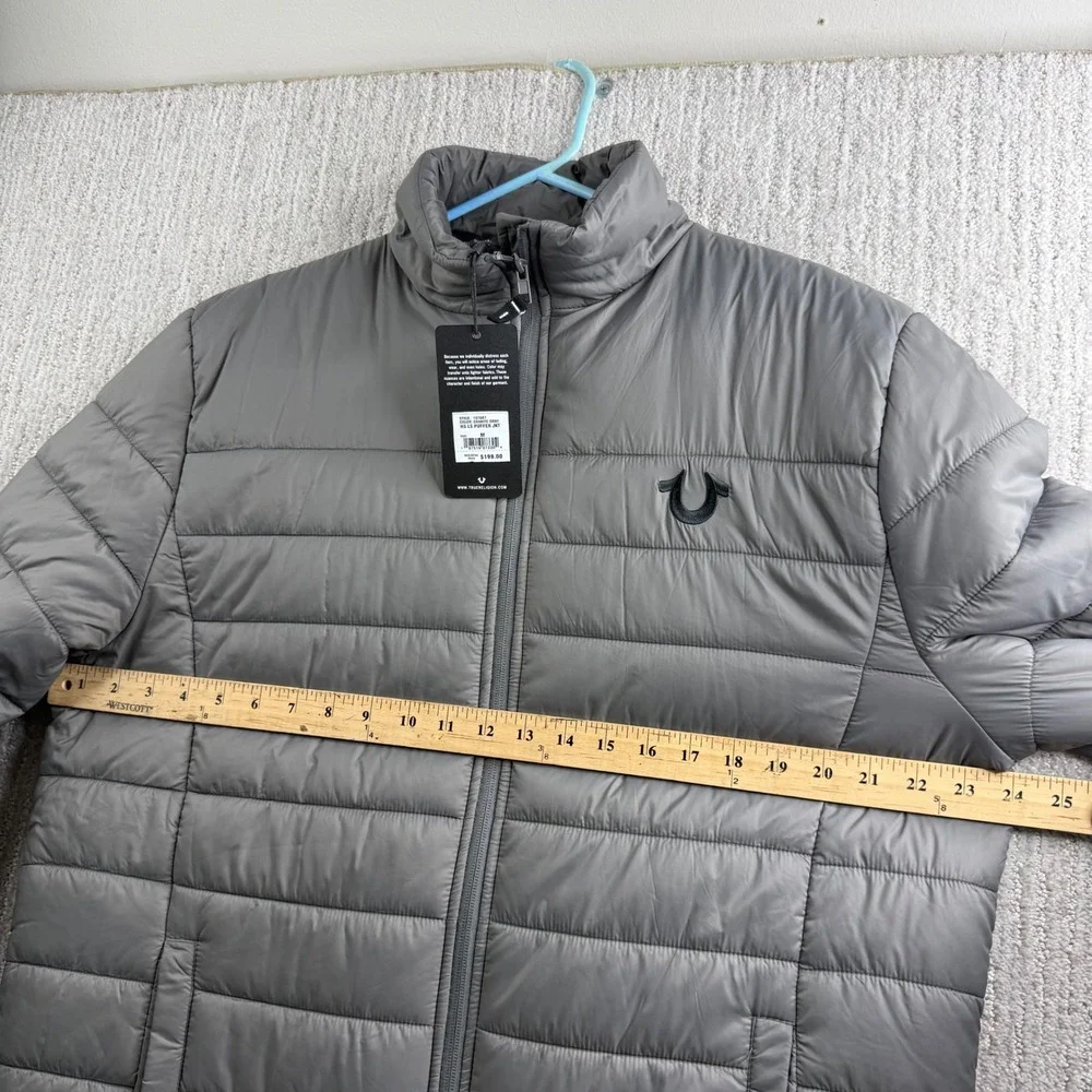 True Religion HS LS Puffer Jkt Granite Gray Mens Size M Jacket 107687